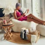 Mollismoons Premium fur Bean Bag White color XXXL Size Without Beans for adults Very Attractive luxury bean bag premium fur bean bag for living room bedroom bean bag