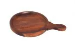 THW 8 Inches Diameter Wooden Pizza Serving Bat to Serve Pizza of Diameter 6 INCHES