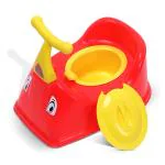 NHR Potty Chair ,Scooter Style Baby Potty Trainer Seat with Wheel | Removable Bowl and Closable Cover (Red)