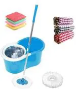 Jsn Bue 360 Degree Spinning Bucket Mop Stick Refi Kitchen Wifer And Sponge