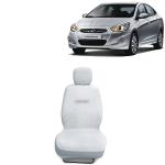 Kingsway Towel Fabric Car Seat Covers for Hyundai Verna, 2011 - 2016 Model, Material: 100% Cotton, Color : White, Complete Set of All Seats (Car Specific Front + Rear Seat Covers)