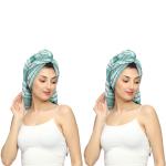 AHMADUN Bath Towel check Large size Soft in Green colour size Pack of 2