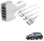 Kozdiko 4 Port USB Car Charger with 3 in 1 Cable for Hyundai Grand i10