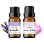 VEDANUM Lavender and Indian Lotus Scented Essential Oil for Aromatherapy and Oil Diffuser 15 ml (Pack of 2)