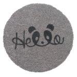 Only Mat Cute Hello Printed Natural Coir Round Shaped Floor Mat (75 cm x 45cm)