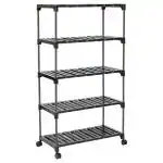YMRR 5 step Multipurpose Rack with wheels - Color Black