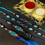 Mahi Combo of 2 Crystals Studded Simple and Classic Lumba and Brother Rakhi Set for Bhaiya and Bhabhi (RCOL1105704R)