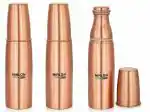 NIRLON Amrutam Copper/Tamba Water Bottle with Glass, 1000ml, 3 Piece, Copper | Leak Proof | Office Bottle | Gym Bottle | Yoga Bottle | Home | Kitchen | Hiking | Treking Bottle | Travel Bottle