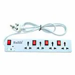 Naitik 4+ 4 Power Strip 2meter wire, 4 Socket Extension Board
