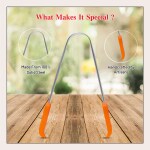 Nurpi steel plastic tongue cleaner | plastic round shaped handle| tongue scraper made100% pure stainless steel & high grade plastic for adults Easy to Use pack of 3