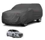 Auto Hub Car Body Cover Compatible with Hyundai Elantra (Model : 2012-2018) with Mirror Pockets, Triple Stitched, Water Resistant Car Cover, Grey