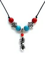 Astroghar Tibetan Vajra Dorje Mystique Knot Semiprecious Metal Pendant