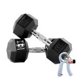 MAPACHE Dumbbell Set for Home Gym Dumbbell Hexagonal Dumbbell 7.5 Kg x 2 Set Fitness Gym With Premium Series Hand Gripper Portable,adjustable & Strengthener for Men (5kg-60kg) Dumbbell (7.5kg Pair)
