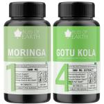 Bliss of Earth High Purity Moringa Oleifera Leaf Powder Tablets 500mg & High Potency Brahmi Gotu Kola Extracts Tablets 500mg With Quick Release & Enhanced Bioavailability 60 Tablet (Pack of 2)