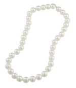 Feel Touch Mart Wonderful & Beautiful 12mm Fresh Water Pearl Necklace Original Certified Pure White South Sea Pearl Beads For Gift Your Mother & Wife