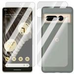 TOPPINGS Ultra Clear Bubble Free Film Unbreakable Anti-Scratch Back TPU & Front Glossy Screen Protector With Camera 9H Lens Protector For Google Pixel 7 Pro 5G (COMBO)