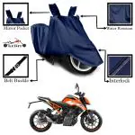 Kedit KTM Duke 200 Motorcycle Bike Scooty Cover Navy Blue Colour Water Resistant - UV Protection & Dust Proof Imported Fabric Quality,Sun Protection,Weather Bike - Scooty Two Wheeler Body CoverKTM Duke 200