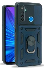 Jkobi Tough Hybrid Armor Blue Plastic Mobile Back Cover for Realme 5, Realme 5s, Realme 5i (16 x 8.5 x 1.5 cm)