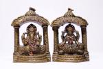 Wacky Laxmi ji & Ganesh ji Darbar Religious Temple Brass Idol 5 inch