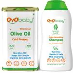 OYO BABY Combo No Tears Baby Shampoo and Extra Virgin Olive oil for Baby massage 200ml each