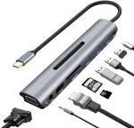 Microware MacBook Pro USB C Dongle Adapter for Smartphones, Projectors, Mouse, Keyboards, Monitors, Card Readers, Laptops, Televisions, Desktops