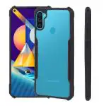 RUPELIK Samsung Galaxy M11 (Eagle) Shock Proof Clear Protective Hybrid TPU & PC Transparent Back Crystal Clear Eagle Case Cover for Samsung Galaxy M11/A11 (Black/Transparent)