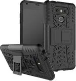 Accessories Kart Lg G6 Black Plastic, Polycarbonate Shockproof Kickstand Back Case Cover