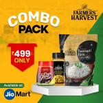 Farmers Harvest Classic Basmati Rice - 1 KG + BIRIYANI MASALA 100 GRAMS JAR + SKANDA GHEE 200 ML JAR