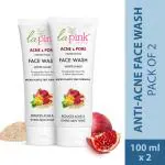 La Pink Acne & Pore Perfection Face Wash with White Haldi for Acne Reduction & Even Skin Tone (Pack of 2)