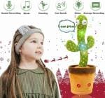 MADTEX Cute Dancing Talking Cactus Toy/Talking Cactus Plush Toy Mimic Cactus Toy with Light and Music