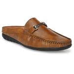 Jhamnani Casual Stylish Partywear Designer Back Open Casual Loafers For Men (Tan) Uk Size 10