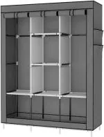 TINNITUS Micro Fiber Black Do-It-Yourself Collapsible Wardrobe(Black)