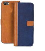 Clickaway Flip Cover for Vivo Y71 Genuine Leather With Viewing Stand & 3 Card Holder (Antique Double Shade) Multi-Coloured