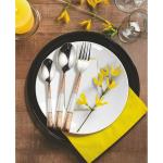 Steel Edge Rose Gold Platinum Exclusive Dinner Spoon Forks (Set of 30)