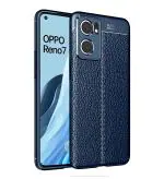Golden Sand Cover Leather Texture Series Shockproof Armor TPU Back Cover Case for Oppo Reno 7 5G, Oppo Reno7 5G [Not for Oppo Reno 7 Pro 5G] Mobile Phone, Blue