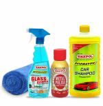 Ecosaver Shampoo 1L + Metal 100ml + Ecosaver Glass Cleaner 500ml + Microfiber blue 30x30cm (Combo)