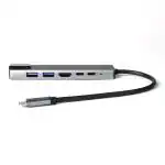 CC Cable Connector 6 In 1 Type C Usb Hub 4K Hdmi Rj45 Adapter Dongle 3.0 Port For Macbook Pro, M
