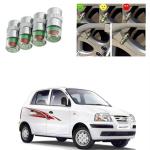 Feelitson Silver Car Auto Tire Pressure Monitor Tire Gauge Alert Sensor Indicator Valve Caps For Santro Xing (Pack Of 4)