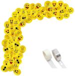 Grandshop Yellow Rubber Emoji Printed Balloons, Arch Strip, Glue Dot Tape