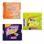 WOW Combo Pack of Sanitary Napkins for Women Ultra Thin Dry Coverage - Pack of 3 (21 Pads)