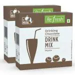 Re:fresh Drinking Chocolate Powder Mix 160 GM | Perfect for Summer, Also used as Hot Chocolate for Winter and Monsoon | 2 Packs of 80g