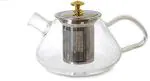 Cracker Clear Glass And Stainless Steel Stovetop Safe Teapot Kettle With Infuser And Lid 1000ml