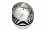JAGGERY Stainles Steel Heavy Mirror Finish Bowl, Vati Set, Pack of 6, Capacity-150 ml, (Dia-9cm, H-4cm)