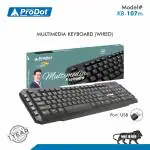 ProDot Multimedia Keyboard KB-107m USB having 114 Keys