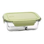 VERONIZA Lunch Box Microwave Oven Safe Food Containers Tiffin 1000 ML 3 Partition/Compartment with Clamp Plastic Random Color Lid Proof Airtight (Set of 1, Transparent)