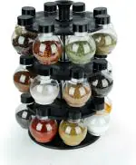 Atman Black Plastic Storage Container Rack Set 200 ml ,Pack of 24