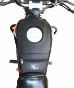 VORIYO Bike Tank Cover/Bike Tank Bag with Mobile Holder Artificial Leather Suitable for All Bikes Stretchable Material with Water Resistance (Black)