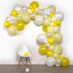 RG Accessories Yellow, White Solid Lemon Drop Balloon Arch Kit For Anniversary, Birthday (Pack Of 60)