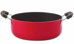 Nirlon Cook & Serve Non Stick Casserole with Bakelite Handle, Red-2.6Litre (22CM)