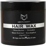 MEN'S CRAFT Hair Wax | Shea Butter | Shikakai | Basil Extract | Eucalyptus Essential Oil | Rosemary Essential Oil | 100% Vegan Hair Wax (100 g)